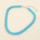 Flat Resin Disc Beaded Necklace