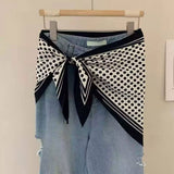 Polka Dot Pattern Silk Scarf