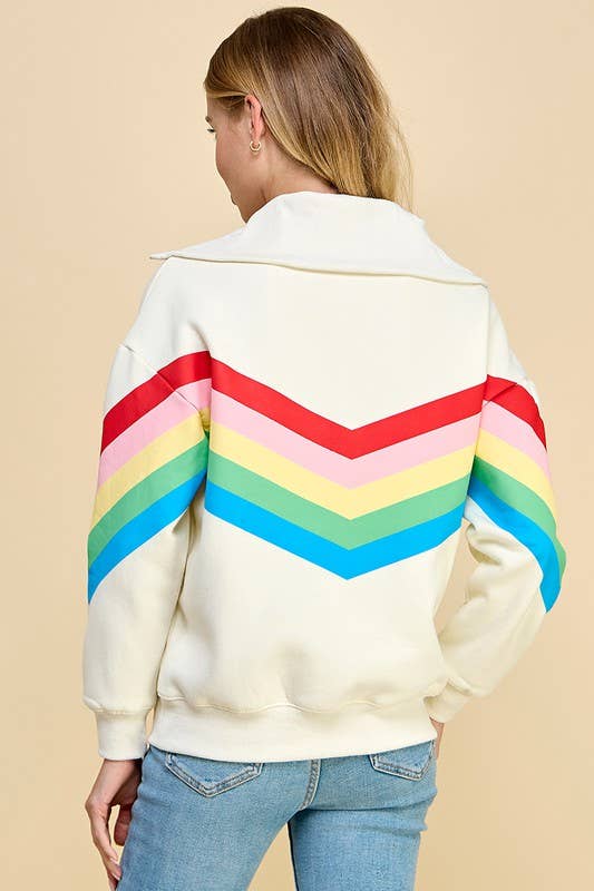 Rainbow Quarter Zip Sweatshirt