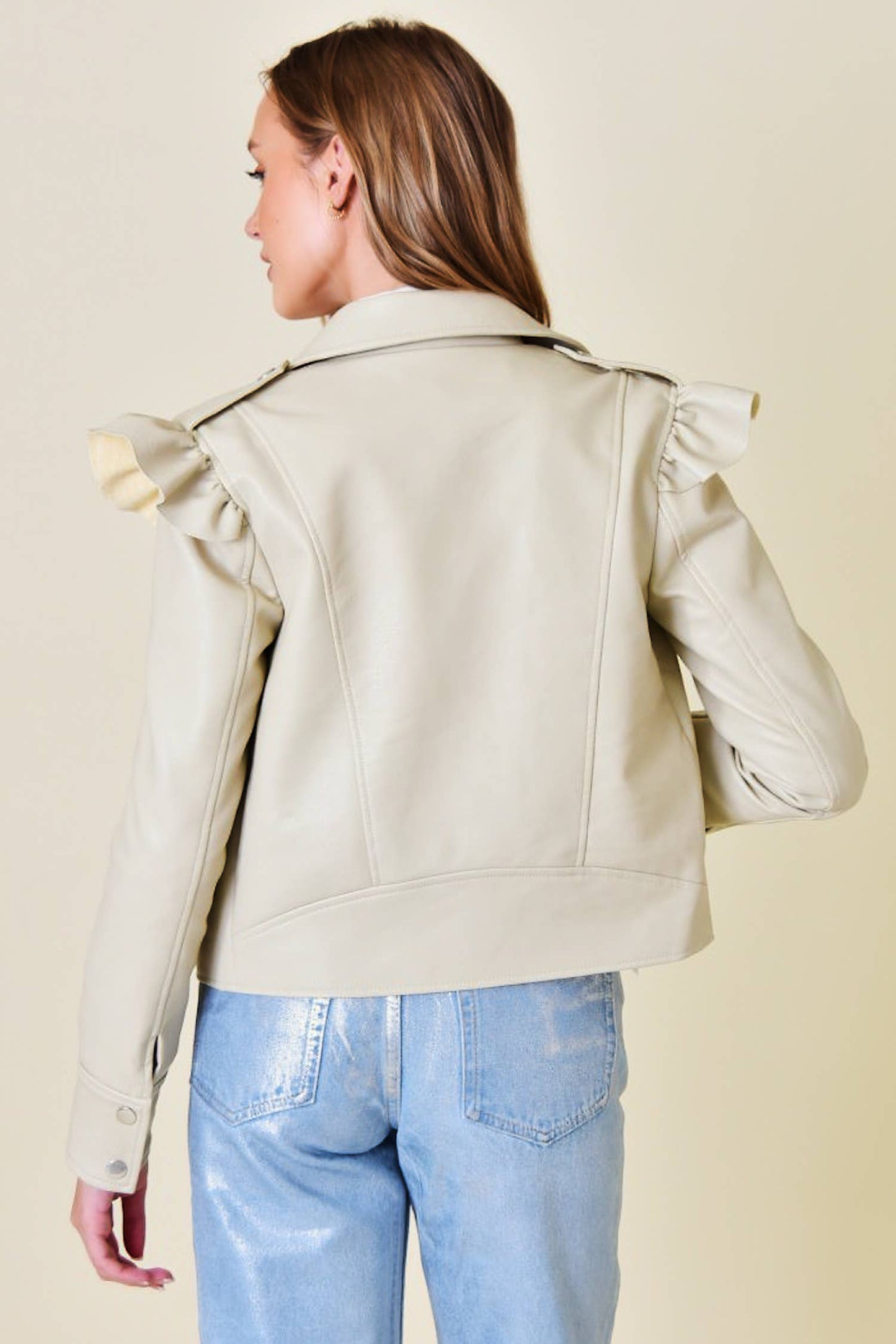 Cream Moto Jacket