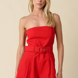 Louise Strapless Belted Romper
