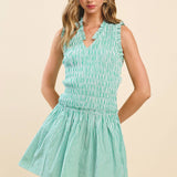 Striped Smocked Bodice Mini Dress