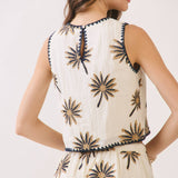 Palm Tree Embroidered Shorts Set