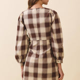 Plaid Tie Waist Dress
