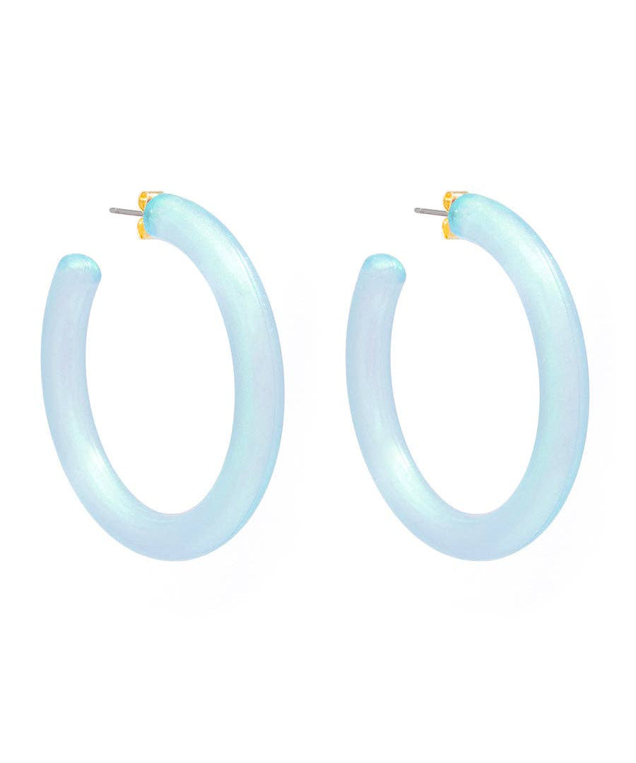 Lucite Shimmer Hoop Earring