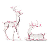 Pink Acrylic Deer S/2