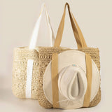 Straw Bag W/ hat holder
