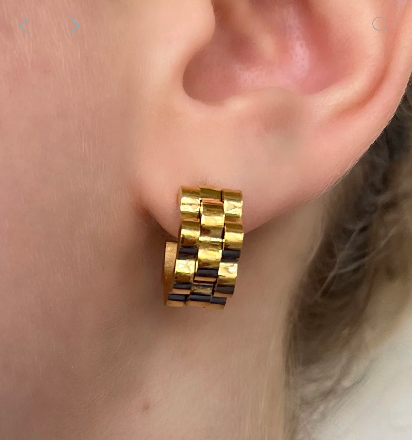 Gold Watchband Earrings