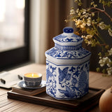 Ceramic Boho Sandalwood Myrrh Candle - Blue, 4 in. 6 oz