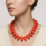Chunky Resin Pebble Beaded Statement Necklace