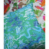 Gardens of Chinoise in Green and Blue Pillow