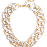 Burnished Curb Chain Collar Necklace