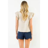 Flutter Embroidered Suede Top
