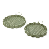Green Scalloped Trays