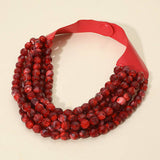 Marbled Faceted Magnetic Necklace