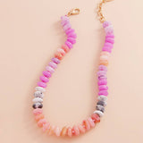 Ombre Oval Disk Beaded Necklace