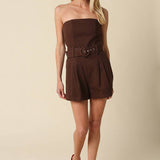 Louise Strapless Belted Romper
