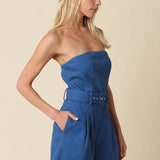 Louise Strapless Belted Romper