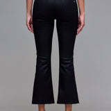 Black Coated Cropped Flare