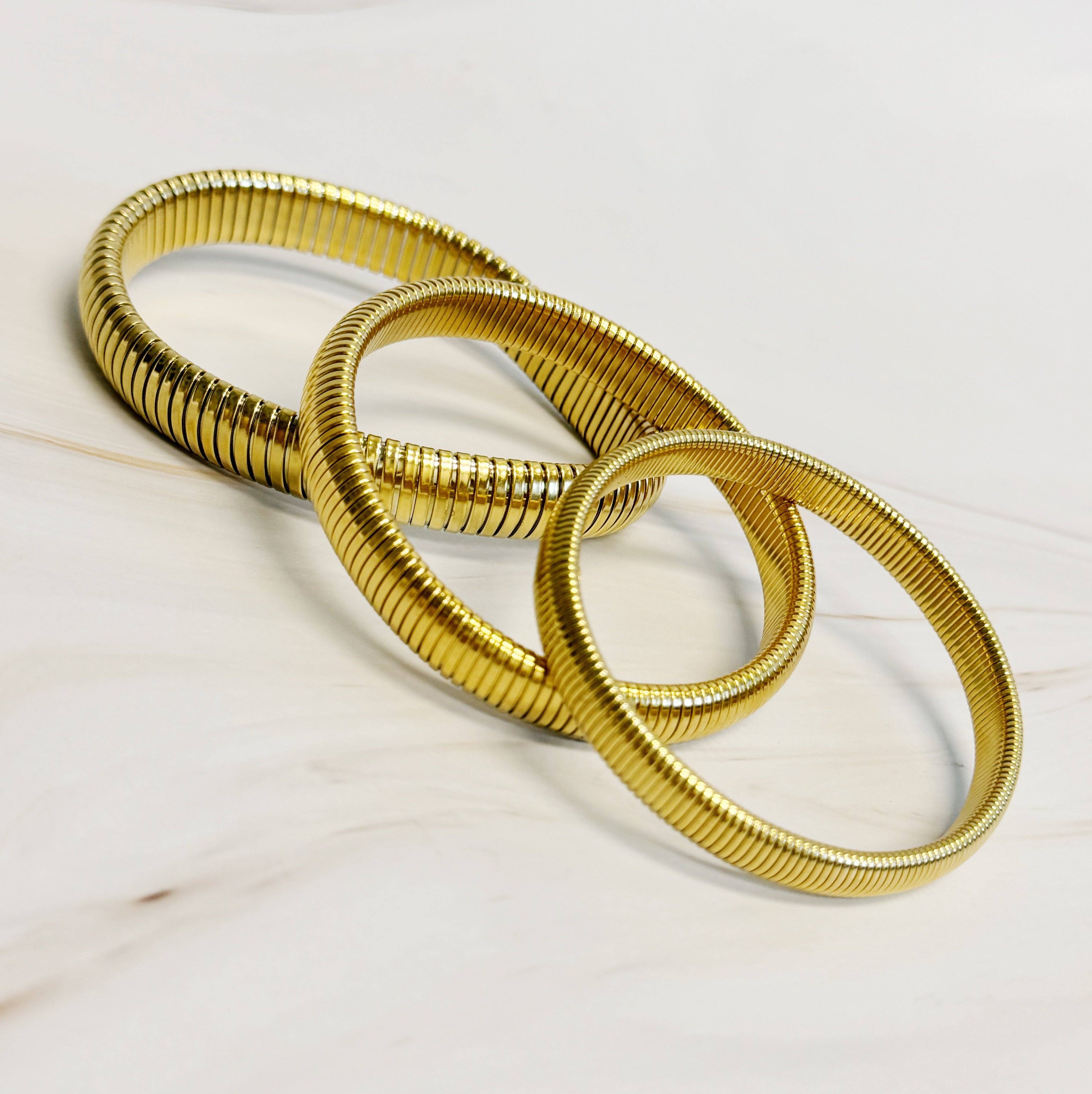 Bangel Spring Golden Spring Soft Bangle Bracelet – Living Well