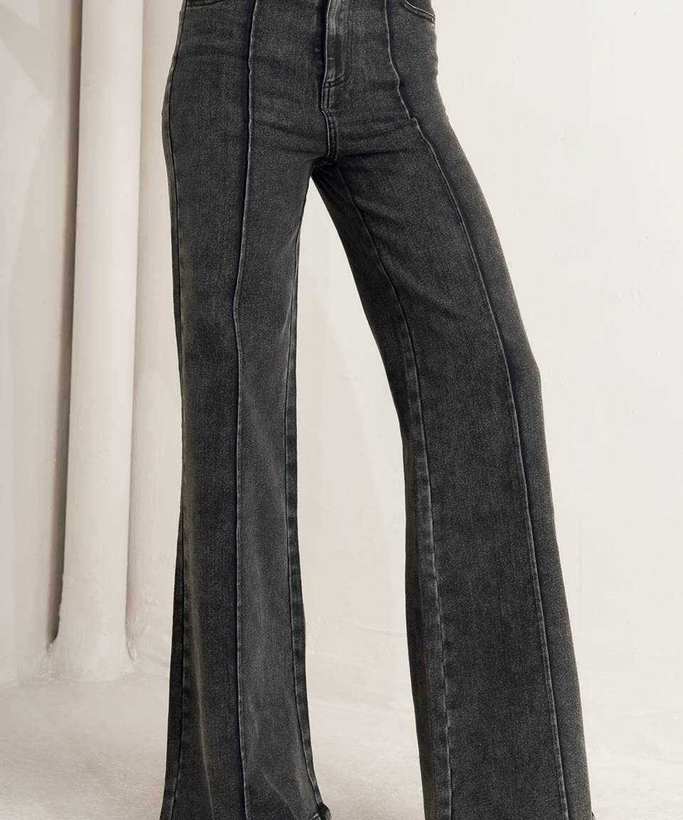 Washed denim pant