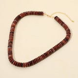 Flat Resin Disc Beaded Necklace