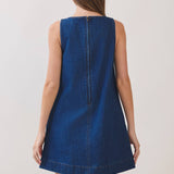 Denim Front Seam  Shift  Dress