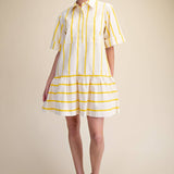Yellow Stripe Collar Dress