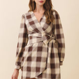 Plaid Tie Waist Dress