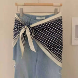 Polka Dot Pattern Silk Scarf