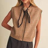 Scallop-Trim Knit Vest