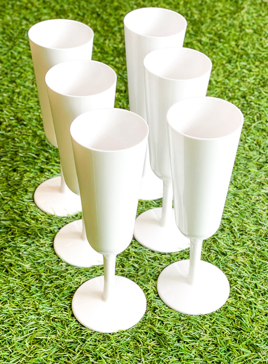 White Shatterproof Champagne Flute