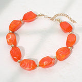 Chunky Resin Pebble Beaded Necklace