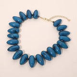 Chunky Resin Pebble Beaded Statement Necklace