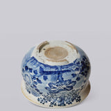 Blue and White Porcelain Four Seasons Footed Compote