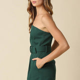 Louise Strapless Belted Romper