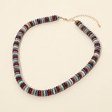 Flat Resin Disc Beaded Necklace
