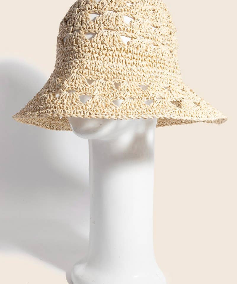 Vented Straw Braided Bucket Hat