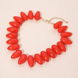 Chunky Resin Pebble Beaded Statement Necklace