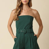 Louise Strapless Belted Romper
