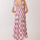 Floral Print Smocked Back Dress