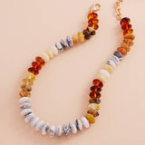 Ombre Oval Disk Beaded Necklace