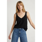 Stud Strap V-neck Top