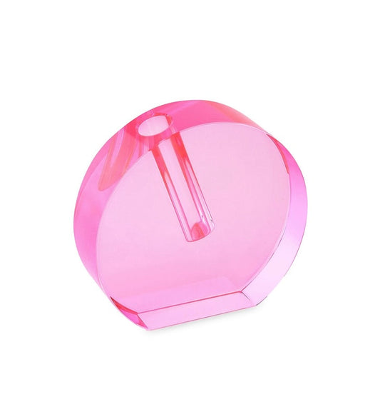 Crystal Bud Vase-Round-Pink