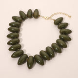 Chunky Resin Pebble Beaded Statement Necklace
