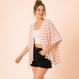 Striped Tassel Kimono