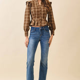 Plaid Peplum Hem Top