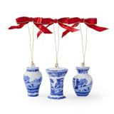 Blue Italian Christmas Mini Urn Ornaments
