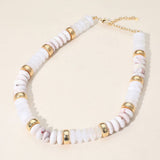 Chunky Resin Disc Beaded Necklace
