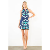 Navy Embroidered  Dress